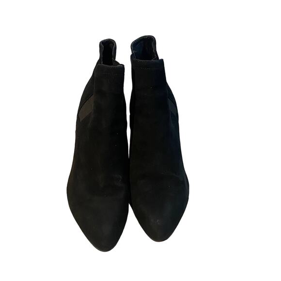 Ivanka Trump Black Suede Stiletto Pull On Ankle Booties Women Sz 7.5 - Picture 1 of 13